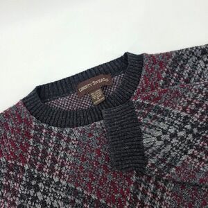 Liberty Sweaters Mens Size M Argyle Knit Chunky Pullover Sweater Cotton Acrylic